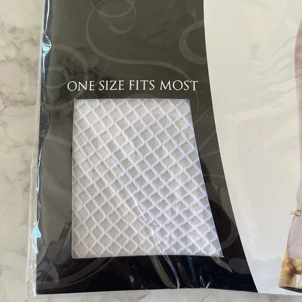 Seamless Fishnet Pantyhose *New* White One Size